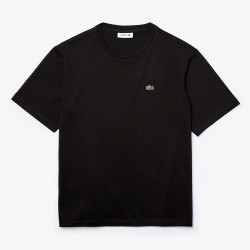 T-shirt Lacoste à col rond en coton Premium Noir