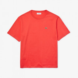 T-shirt Lacoste à col rond en coton Premium rouge