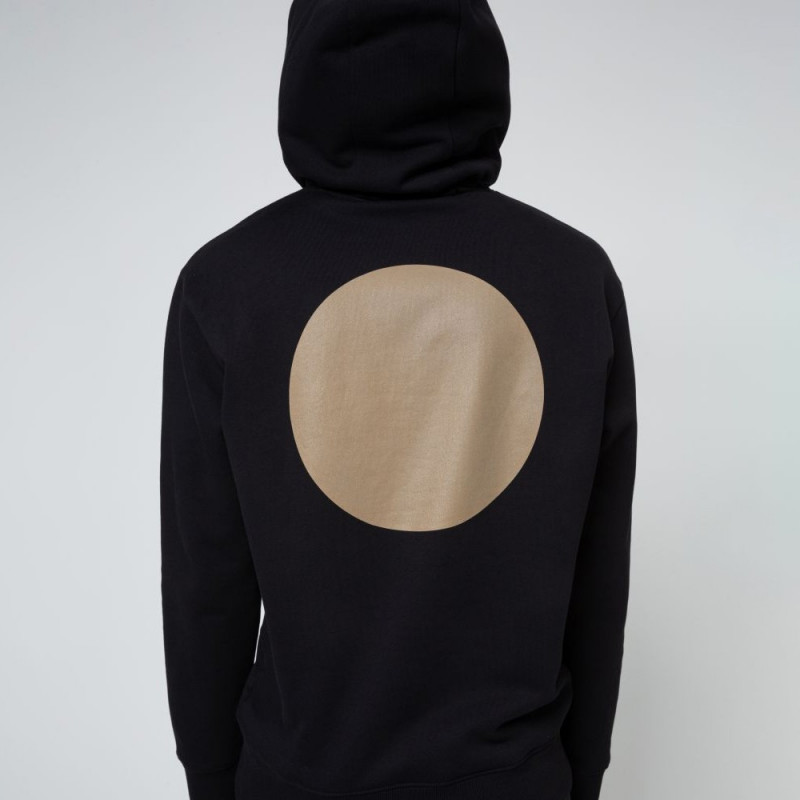 Sweat à capuche Dongrel Hugo Boss en molleton de coton avec imprimé soleil doré réfléchissant