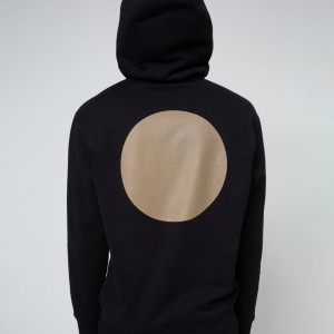 Sweat à capuche Dongrel Hugo Boss en molleton de coton avec imprimé soleil doré réfléchissant