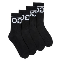 Lot de deux paires de chaussettes HUGO 2P QS Rib noires