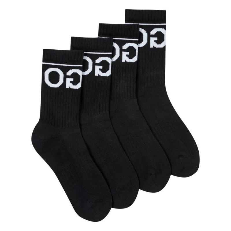 Lot de deux paires de chaussettes Hugo Boss 2P QS Rib Logo CC en maille à logo inversé