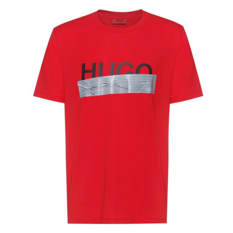 T-shirt Hugo Boss Regular Fit Rouge avec logo artistique