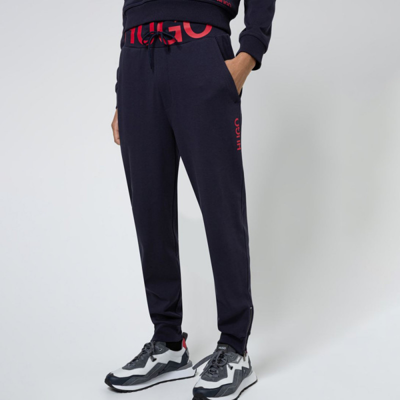 Bas de survêtement DUROS211 Hugo Boss en coton interlock avec logo à la taille