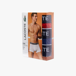 LOT DE 3 BOXERS LACOSTE CASUAL EN COTON UNIS