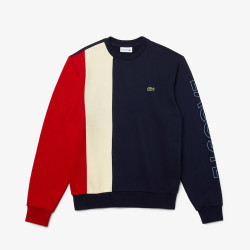 Sweatshirt Lacoste à col rond en molleton color-block avec marquage