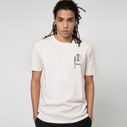 T-shirt Hugo Dafu Beige en coton biologique avec motif artistique inspiré de l’Asie