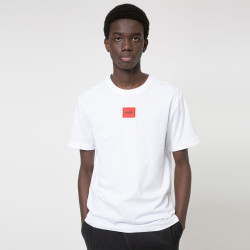 T-shirt Hugo Boss Diragolino 212 Regular Fit en coton avec étiquette logo rouge