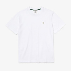 T-shirt unisexe Lacoste LIVE en coton uni Blanc