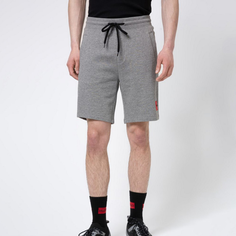 Short Hugo Boss Diz212 Fit en coton avec étiquette logo Gris