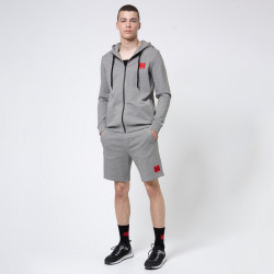 Short Hugo Boss Diz212 Fit en coton avec étiquette logo Gris