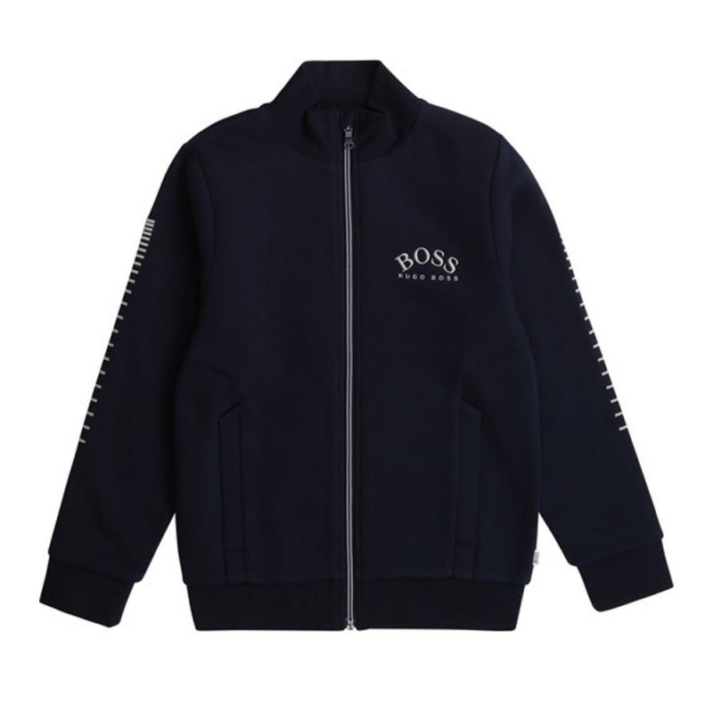 Sweat zippé Boss bleu marine pour enfant