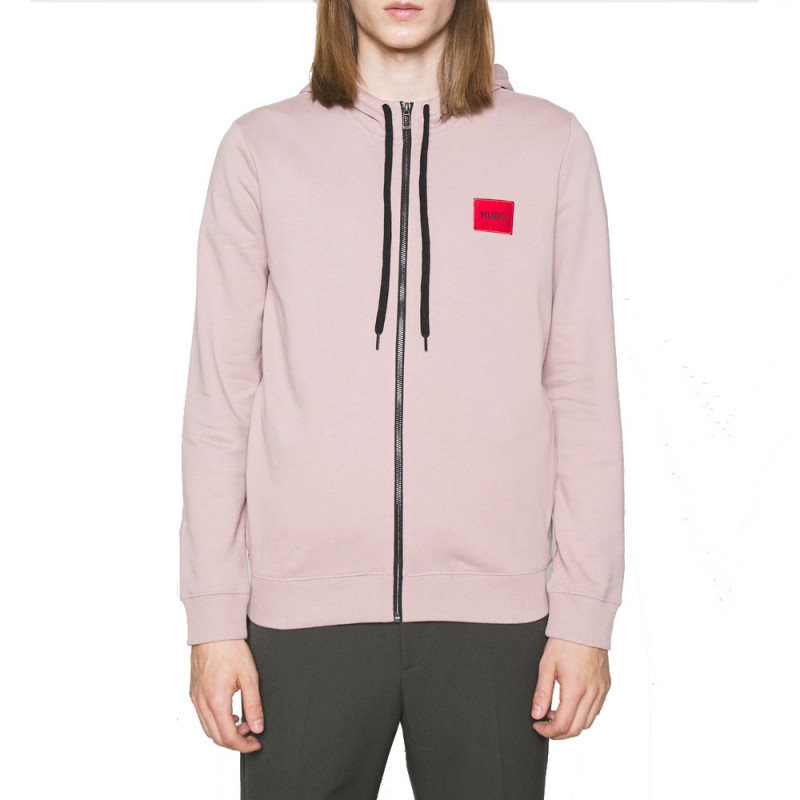 Sweat zippé HUGO Daple212  en molleton de coton avec patch logo
