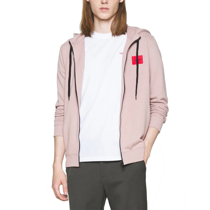 Sweat zippé HUGO Daple212  en molleton de coton avec patch logo