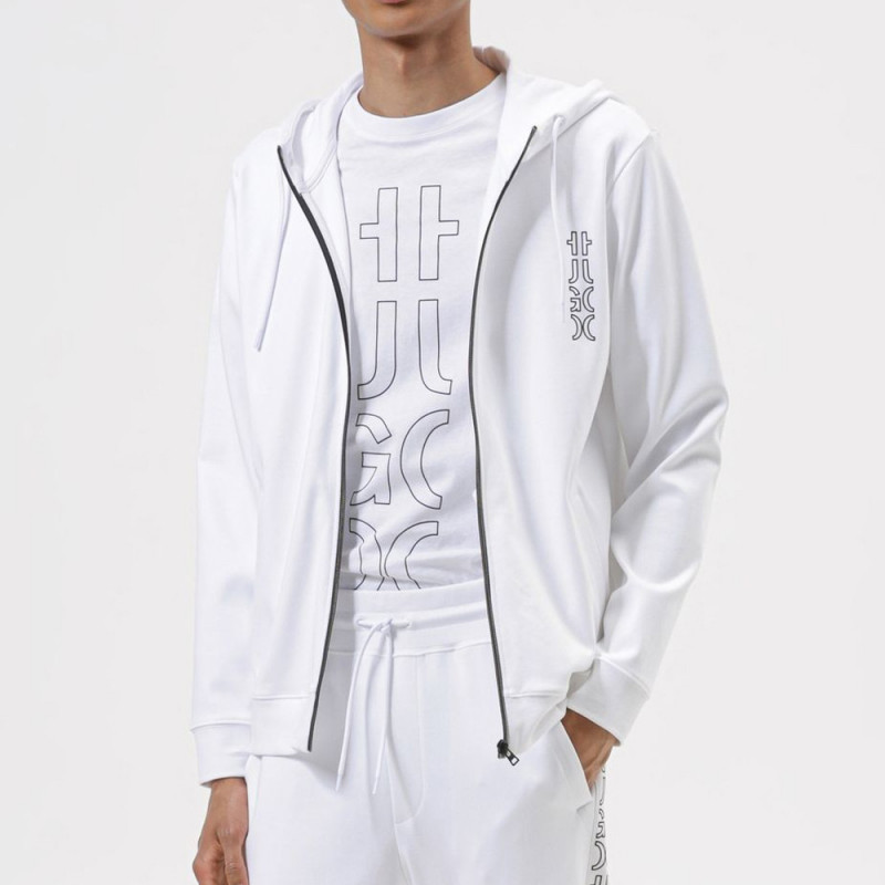 Sweat à capuche HUGO Deerio en coton biologique et logos revisités