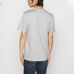 T-shirt HUGO Durned213 Gris en coton biologique à logo revisité
