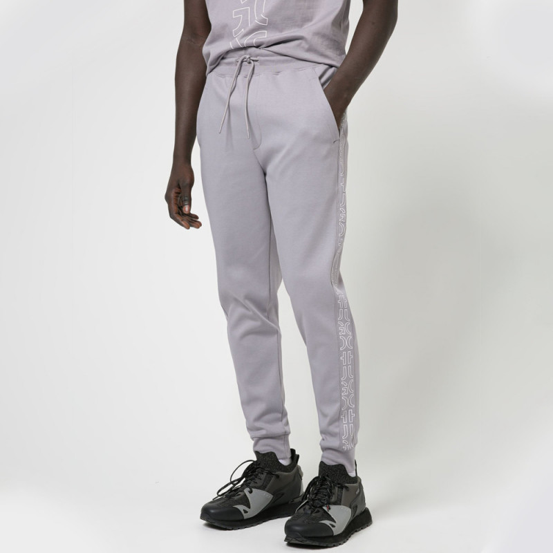 Bas de survêtement HUGO Daky213 Gris en coton biologique à logos revisités