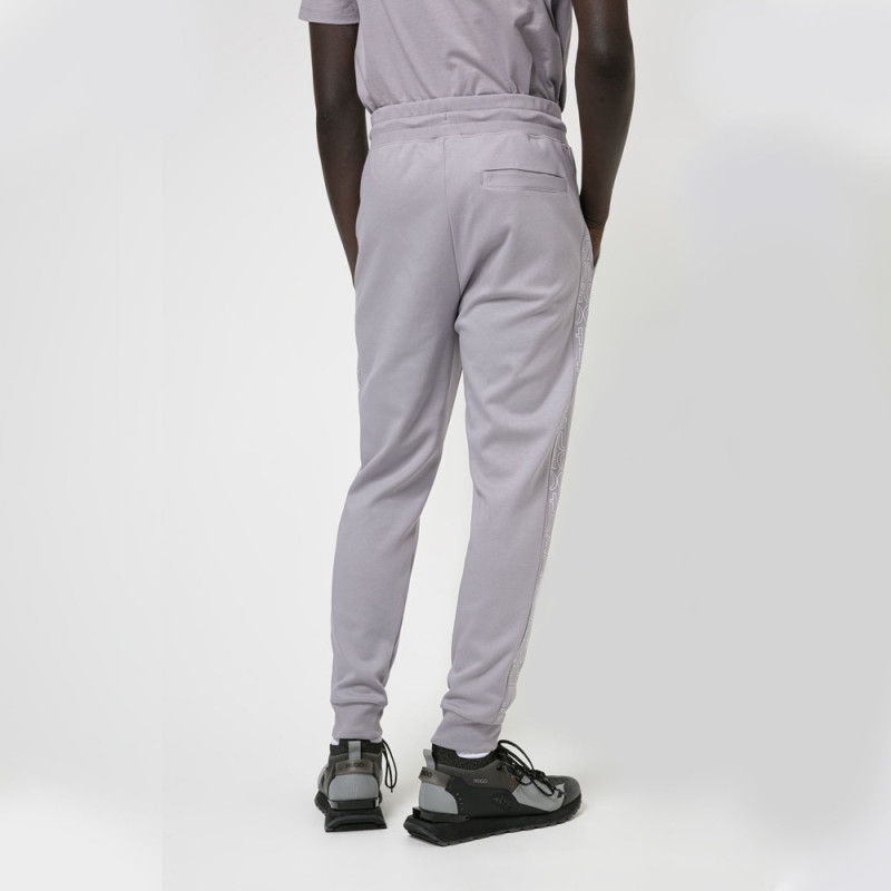 Bas de survêtement HUGO Daky213 Gris en coton biologique à logos revisités