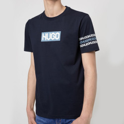 T-shirt HUGO DAKE en coton bleu foncé