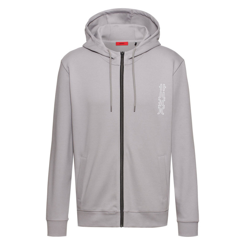 Sweat à capuche HUGO Deerio Gris