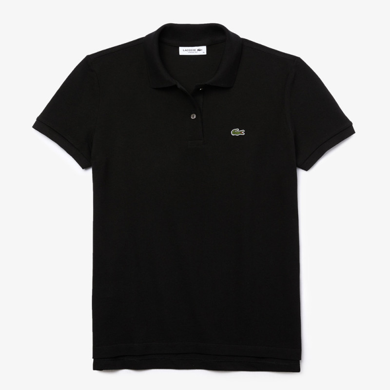 Polo Lacoste Femme Classic Fit  en coton souple Noir