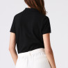 Polo Lacoste Femme Classic Fit  en coton souple Noir