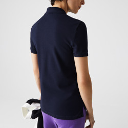 Polo Lacoste Femme Classic Fit  en coton souple Bleue marine