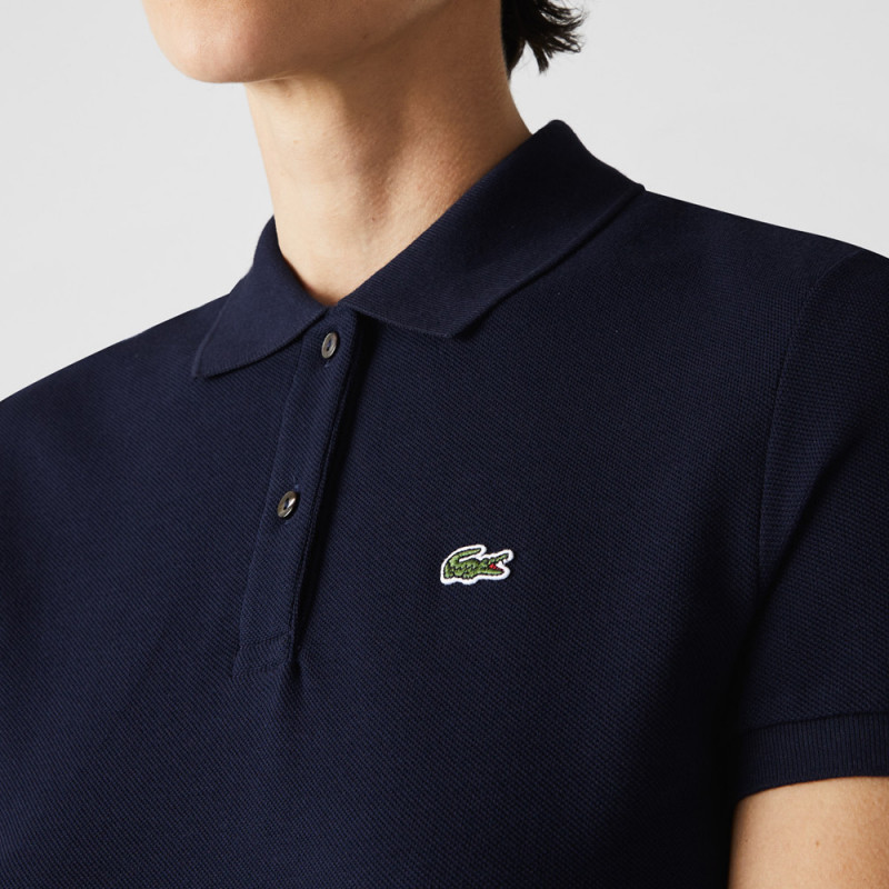 Polo Lacoste Femme Classic Fit  en coton souple Bleue marine