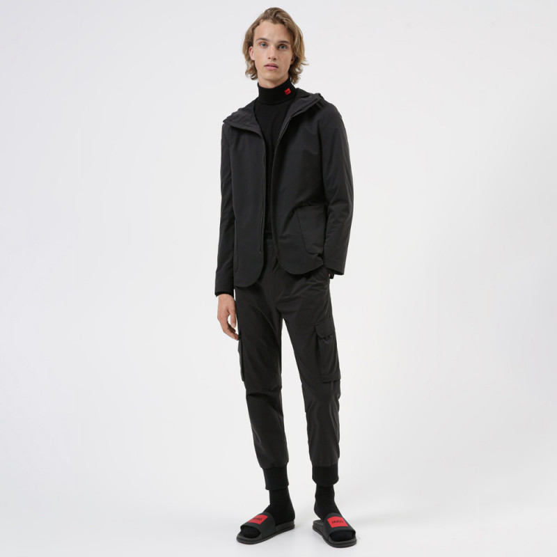 Claquettes Hugo Boss Noir étiquette logo rouge