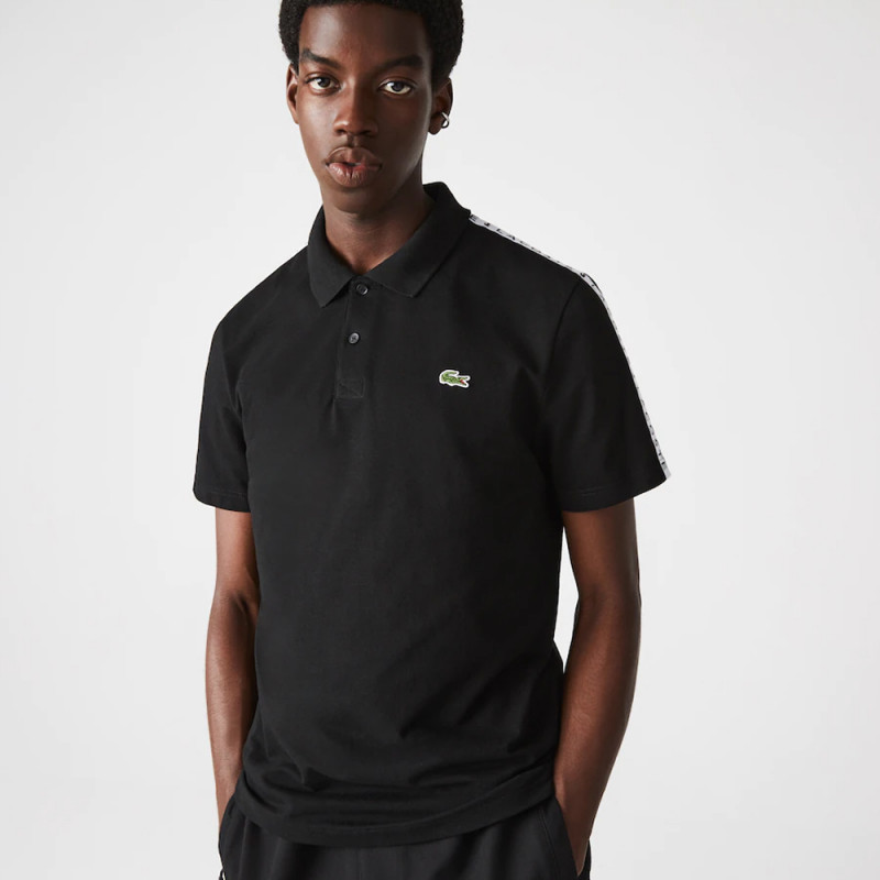 Polo Lacoste regular fit en coton ultra léger - bandes siglées - DM'S