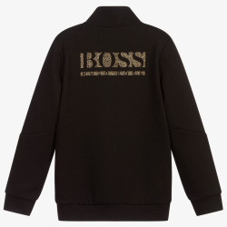 Sweat zippé noir Boss pour enfant à retrouver chez DM'Sports
