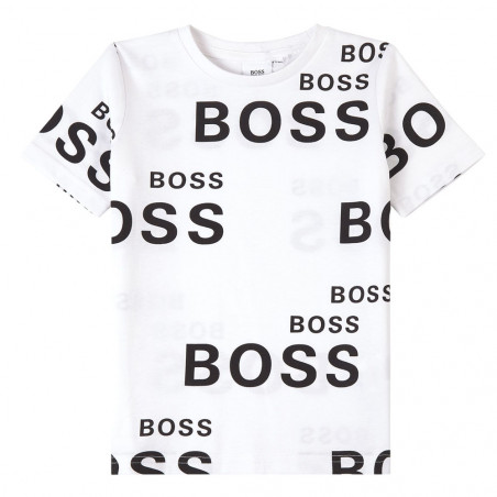 T-shirt blanc Boss pour enfant en vente chez DM'Sports