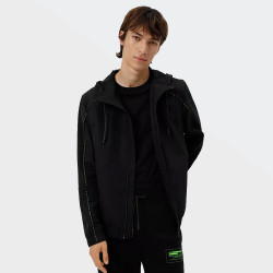 Veste BENJI2211 Hugo coupe-vent à capuche en tissu recyclé avec logo manuscrit