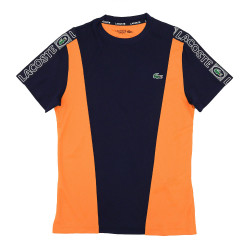 T-shirt Lacoste SPORT bicolore en piqué bandes siglées