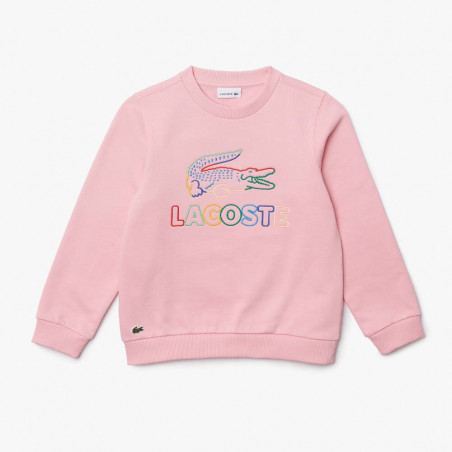 Sweatshirt à col rond Lacoste Enfant en molleton de coton brodé