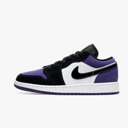 low top jordan 1 purple and black