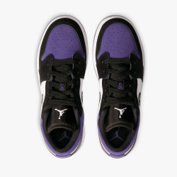 low top jordan 1 purple and black