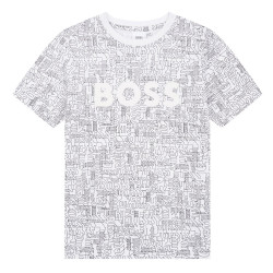 T-shirt Boss enfant blanc noir