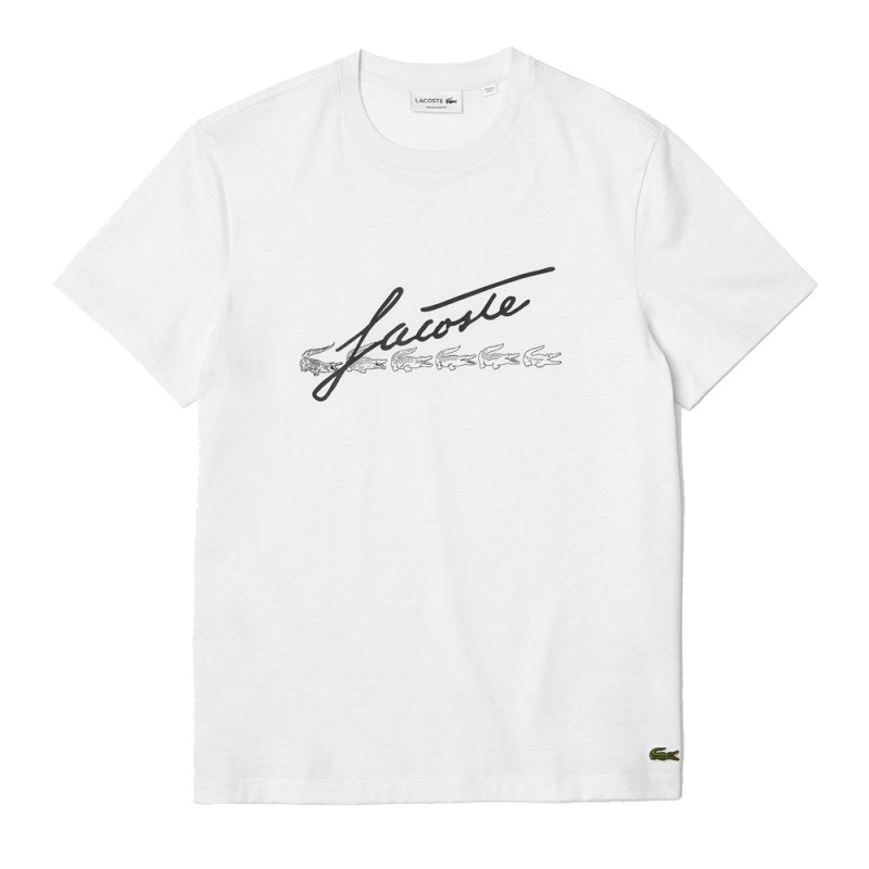 T-Shirt à col rond en coton premium imprimé signature et crocos