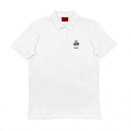 Polo Hugo Dichio blanc pour homme