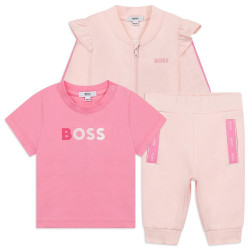 Ensemble Survêtement + T-shirt Boss Kids Rose
