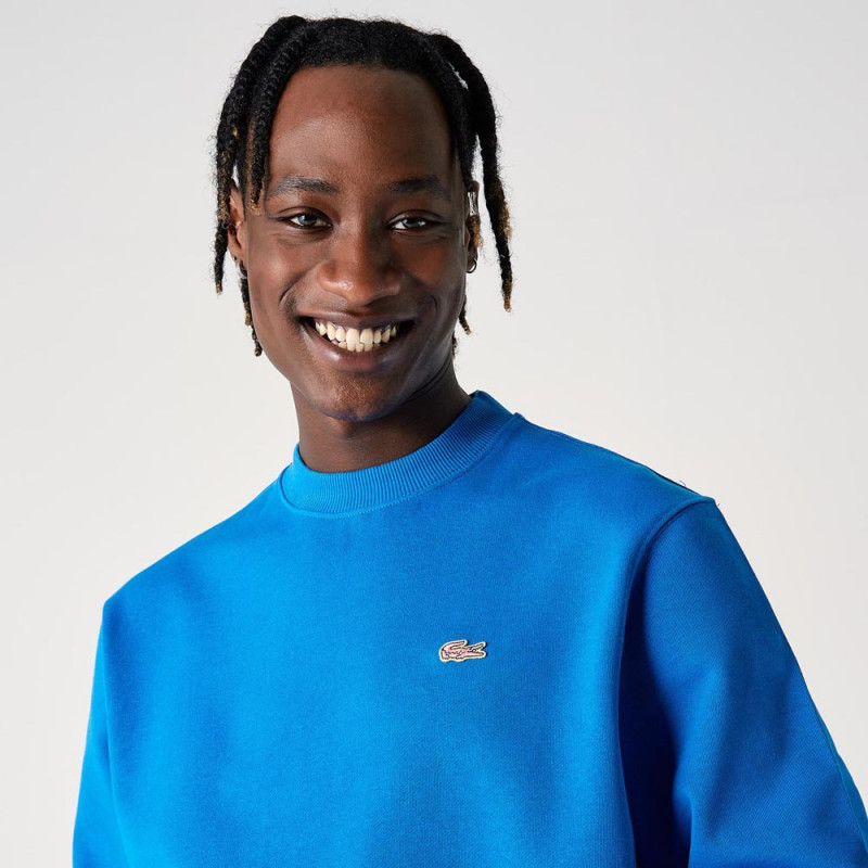 Sweat à col rond unisexe Lacoste L!VE en molleton de coton
