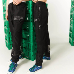 Pantalon de survêtement unisexe Lacoste L!VE x Minecraft en nylon léger noir