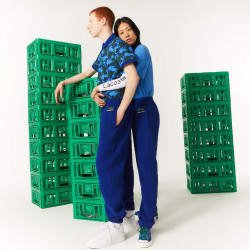 Pantalon de jogging unisexe Lacoste x Minecraft en coton biologique BLEU
