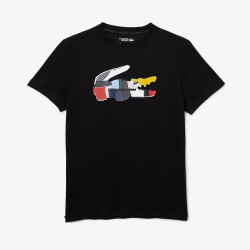 T-shirt Lacoste SPORT en coton biologique imprimé crocodile patchwork - TH0822-031 - Pour Homme