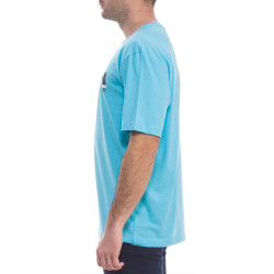 T-shirt Relaxed Fit en coton avec logo color block bleu pour hommes