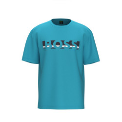 T-shirt Relaxed Fit en coton avec logo color block bleu