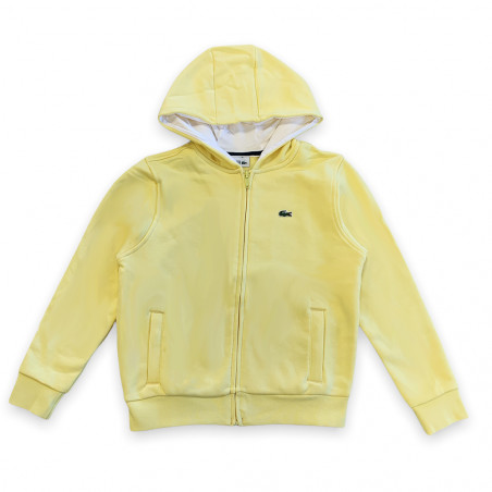 Sweat zippé Enfant Tennis Lacoste SPORT en molleton uni jaune