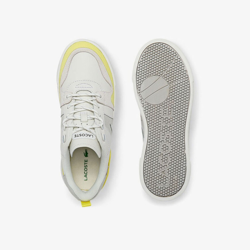 Baskets Lacoste L002 pour femme en cuir jaune