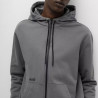Sweat à capuche zippé Hugo en molleton de coton avec logos détails